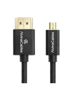 Alvin's Cables 8K Micro-HDMI to HDMI Braided Coiled Cable