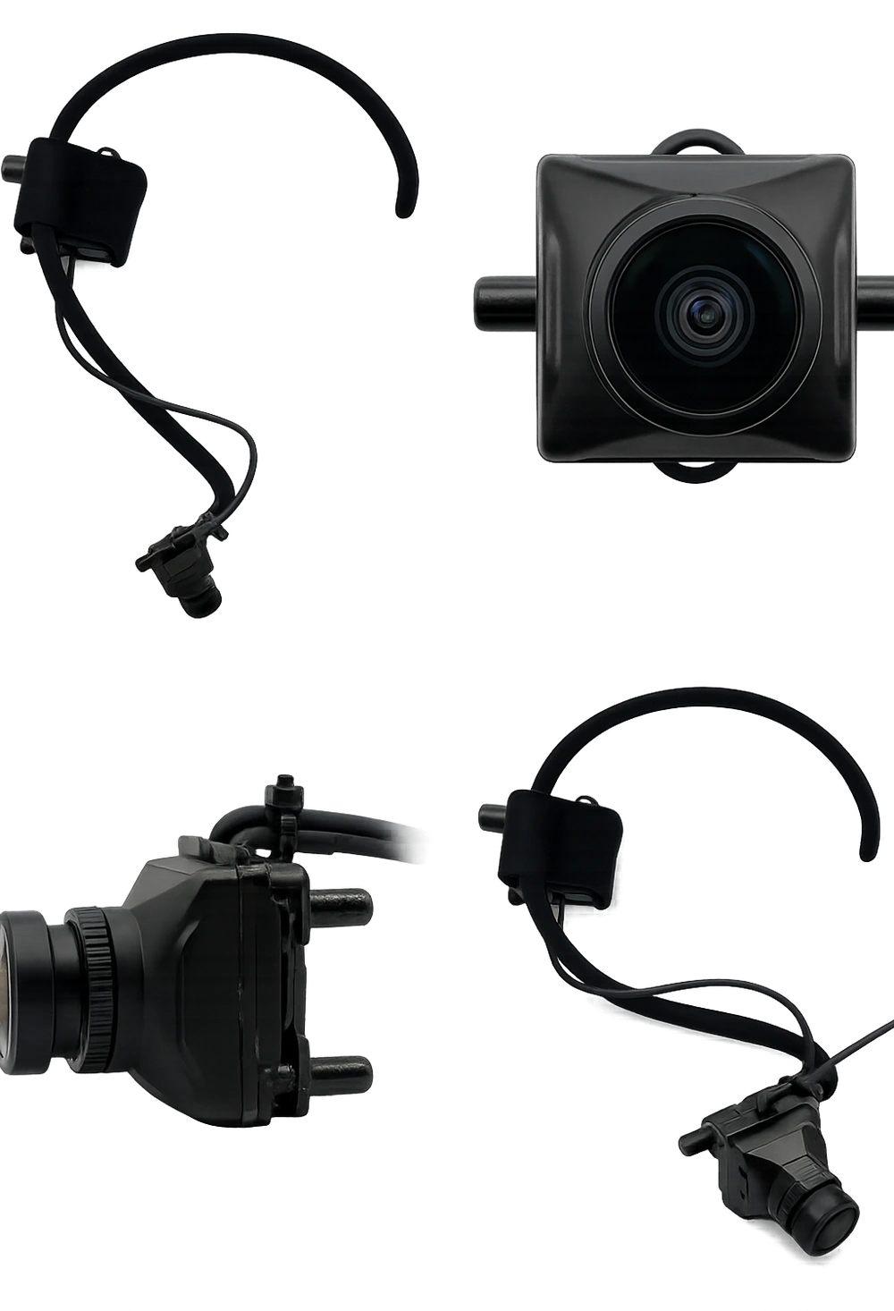 Piipcam Headband y su unidad de cámara vistos desde varios ángulos